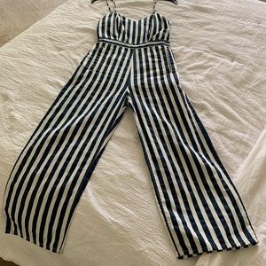MOTHER The Cut It Out Stripe Jumpsuit
